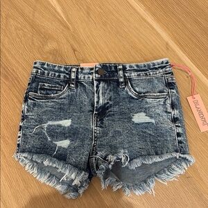 Blank NYC Kids Distressed Denim Shorts - Dark Blue